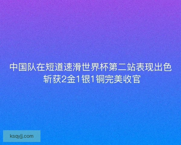 中国队在短道速滑世界杯第二站表现出色 斩获2金1银1铜完美收官